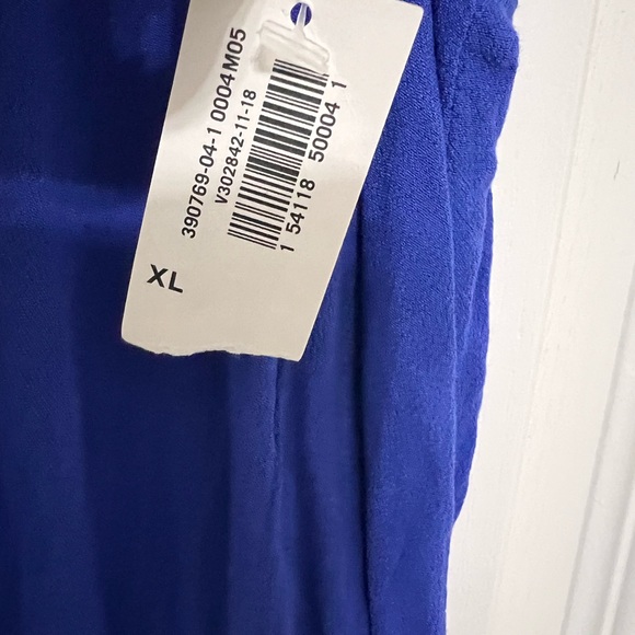 Old Navy Long Maxi Dress Tie Front Ruffle XL Truest Violet Short Sleeve NWT - Picture 6 of 12